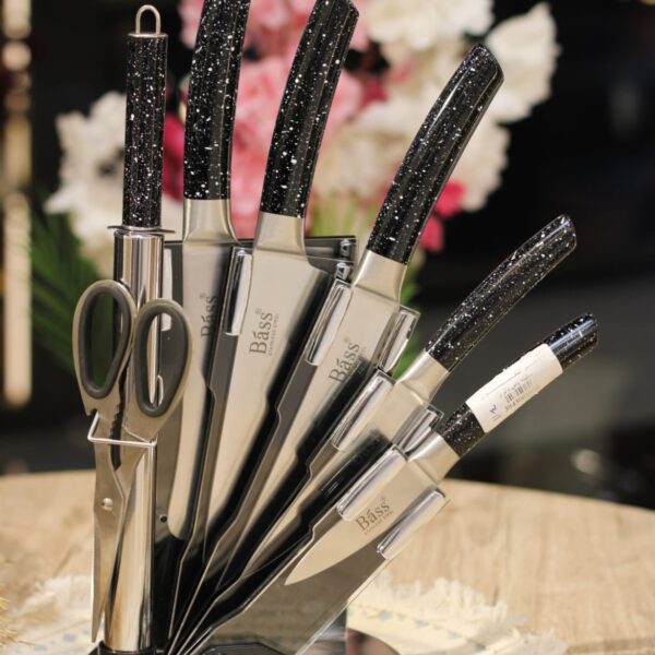 طقم سكاكين حامل استيل 8 قطع