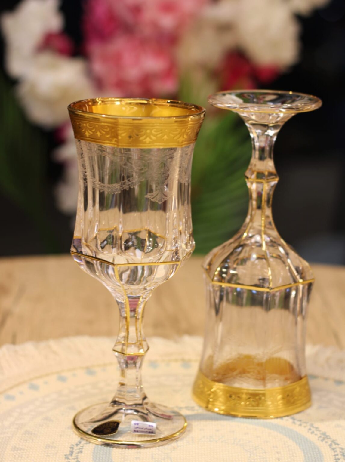 طقم كاسات مضلع ليزر الربيع 6 قطع