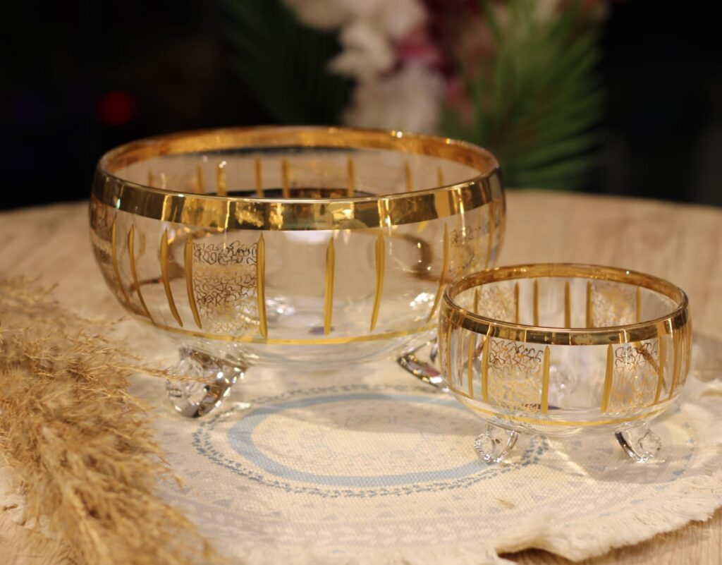 طقم خشاف شريط دهب 7 قطع  كريستال بوهيمي