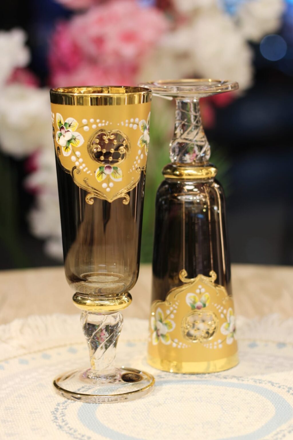 طقم كاسات ديلان تويست شبكه مورانو 6 قطعه