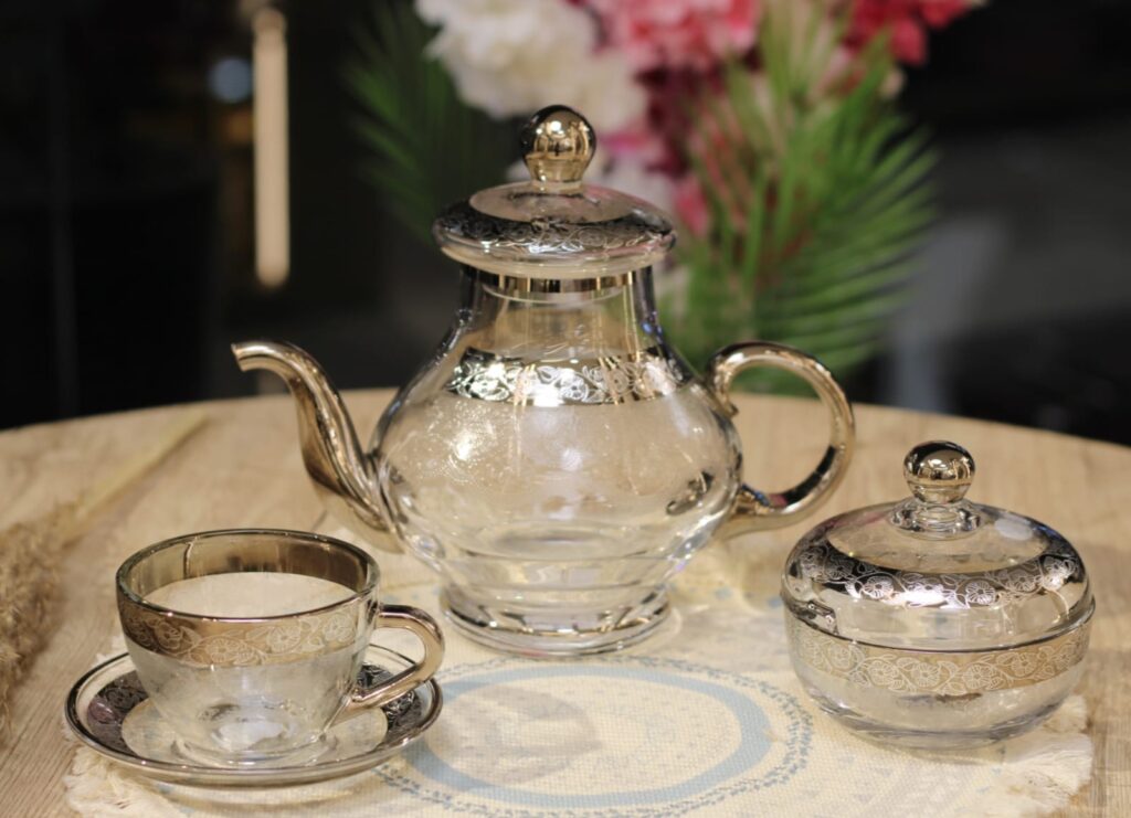 طقم شاي ليزر الربيع 17 قطع