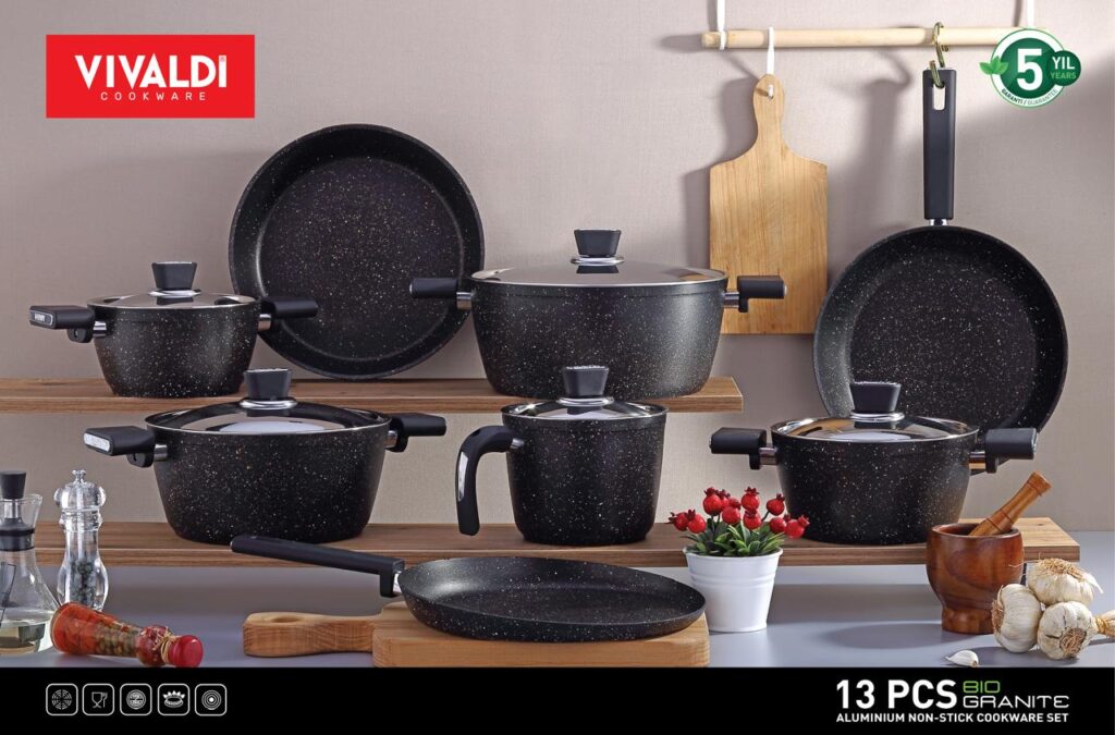 طقم حلل جرانيت فيفلدي تركي 13 قطعه