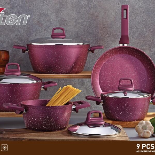 طقم حلل جرانيت ايكوتن تركي 9 قطع