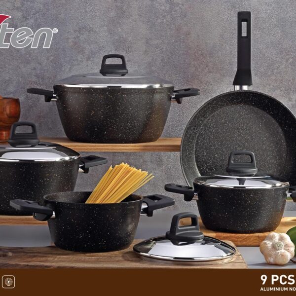 طقم حلل جرانيت ايكوتن تركي 9 قطع