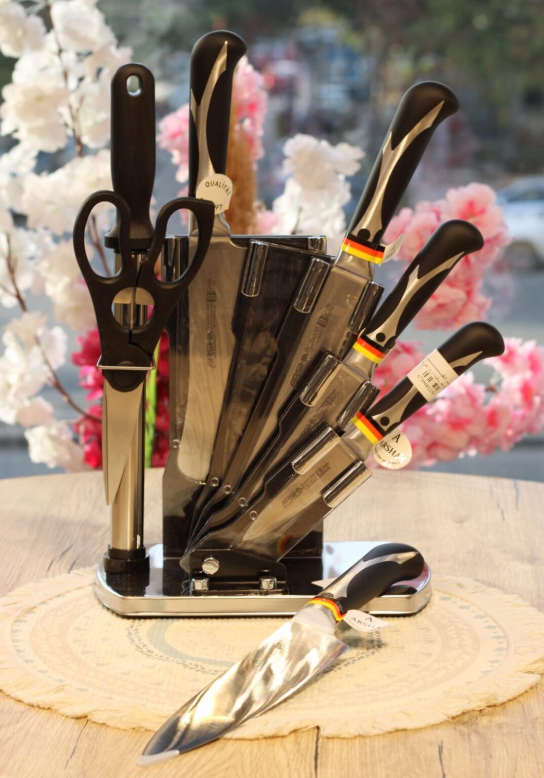 طقم سكاكين ارشا كوبي+ حامل