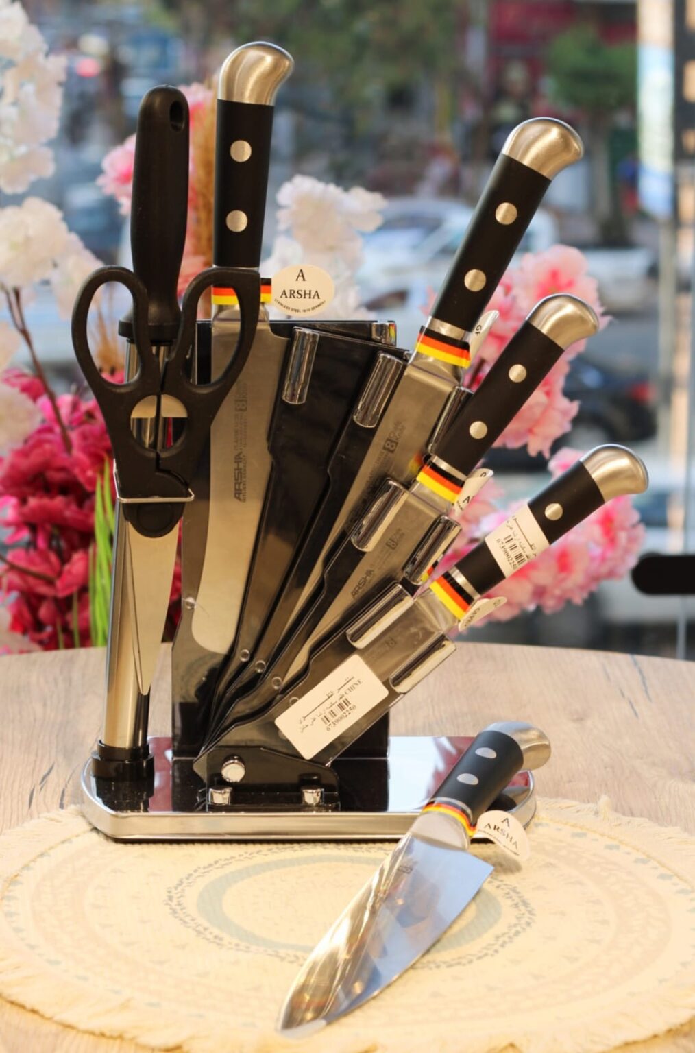 طقم سكاكين ارشا كوبي+ حامل