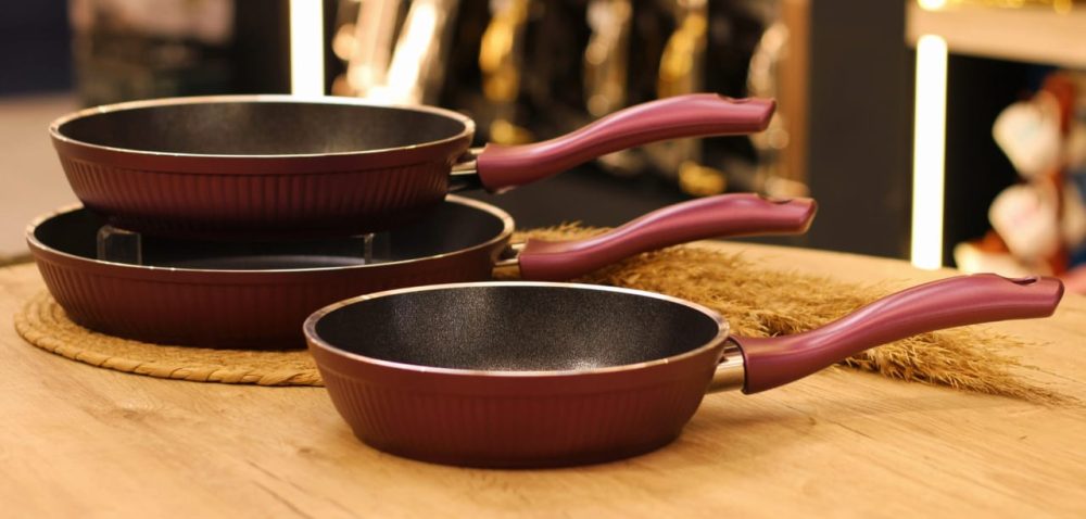 طقم مقلايه 3 قطع جرانيت & تيفال - Image 3