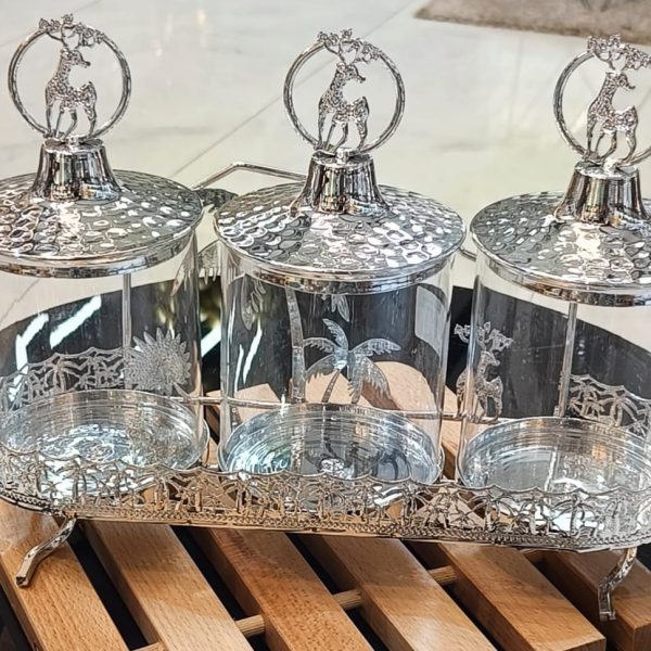 برطمان زجاج في سيلڤر 3 قطع