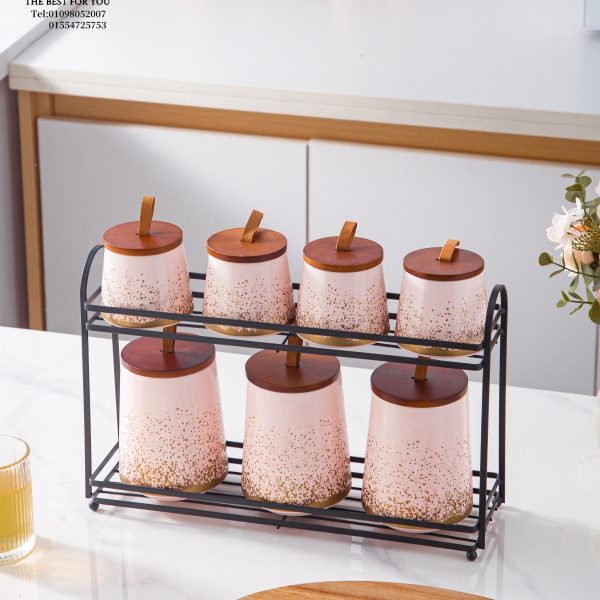 طقم توابل بورسلين منقط 11 قطعه