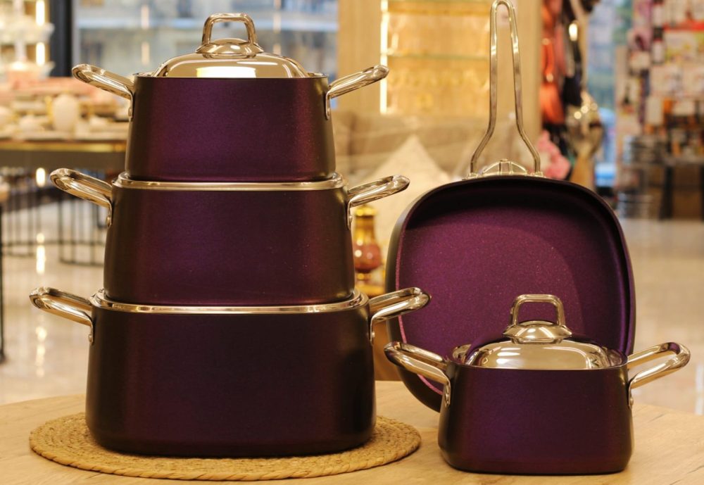 طقم تيتانيوم مربع 11 قطعه تركي - Image 5