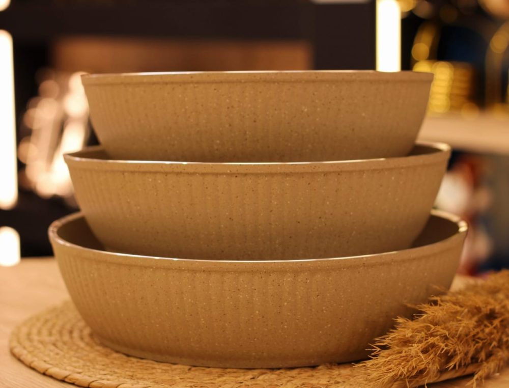 طقم صواني 3 قطع جرانيت & تيفال