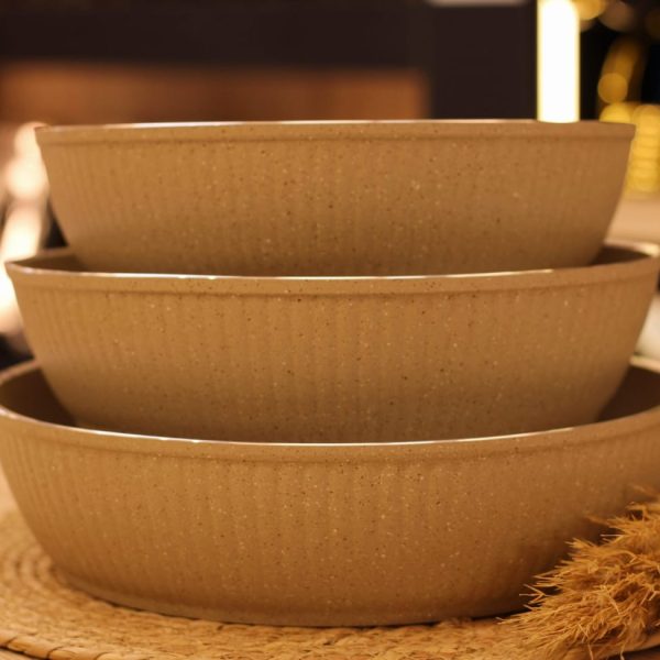 طقم صواني 3 قطع جرانيت & تيفال