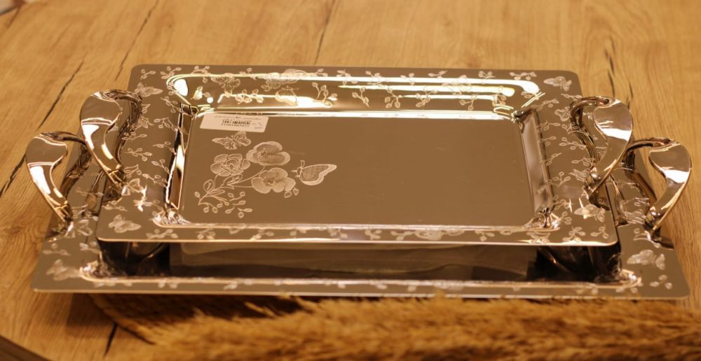 صواني تقديم استانلس قطعتين