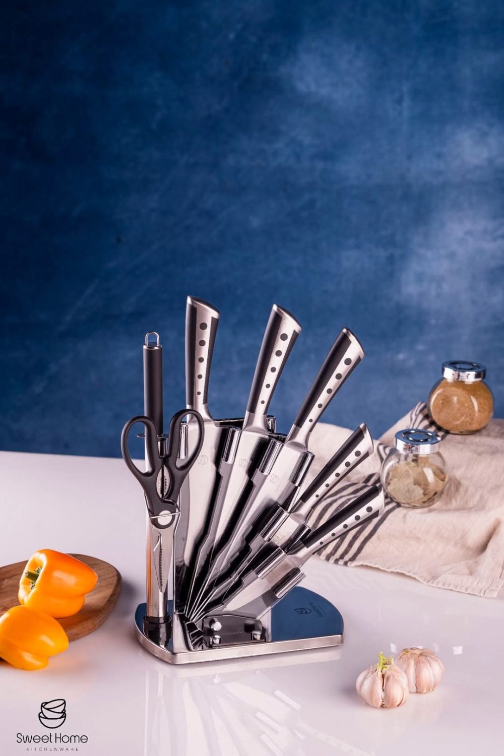 طقم سكاكين علي حامل اكريليك