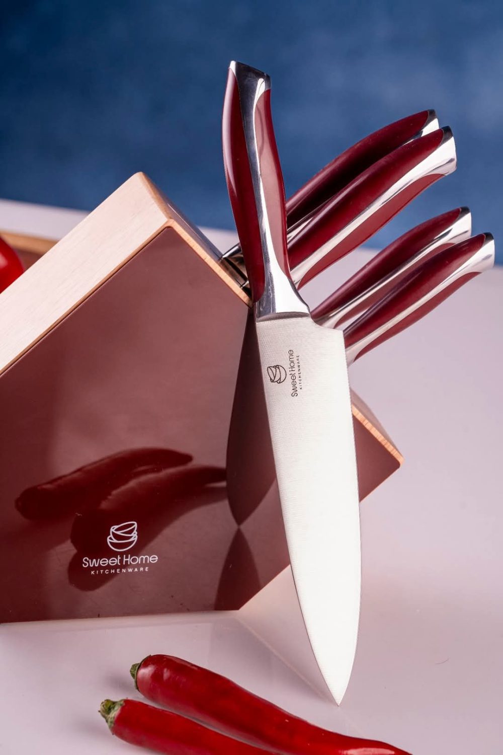 طقم سكاكين علي حامل خشب - Image 2