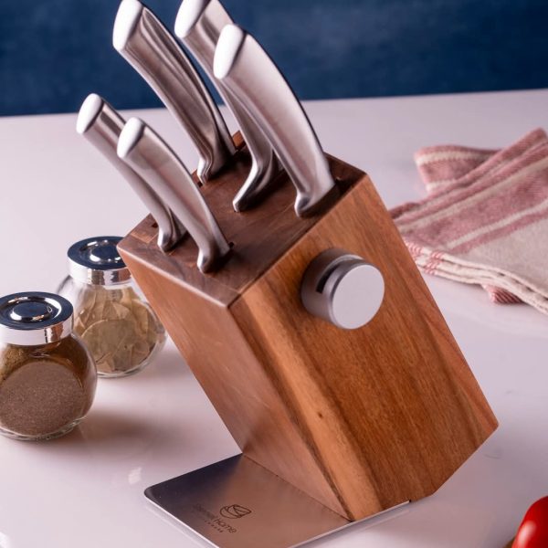 طقم سكاكين علي حامل خشب