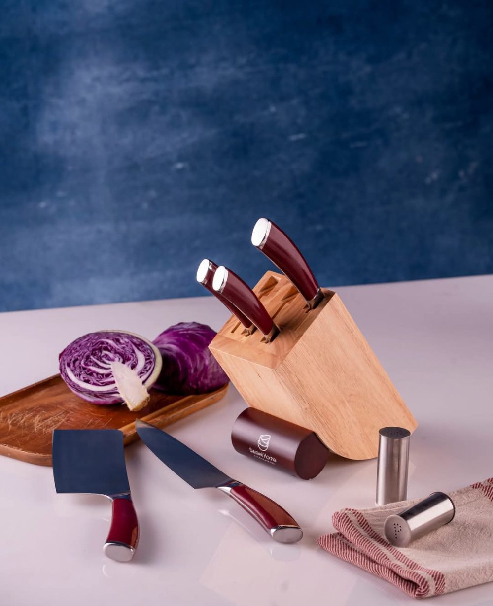 طقم سكاكين علي حامل خشب - Image 2