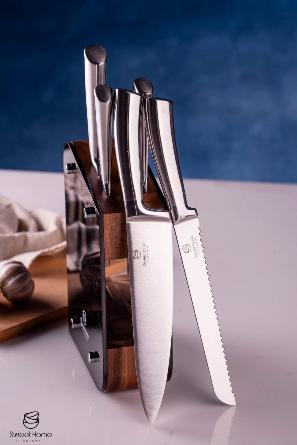 طقم سكاكين علي حامل خشب - Image 2