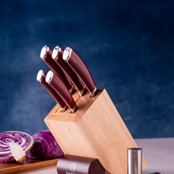 طقم سكاكين علي حامل خشب